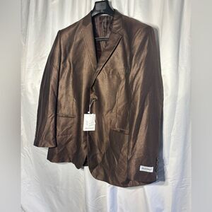 Braveman Brown Blazer New 2 pc Braveman Suit Includes 46R Jacket & 40W Slacks NW